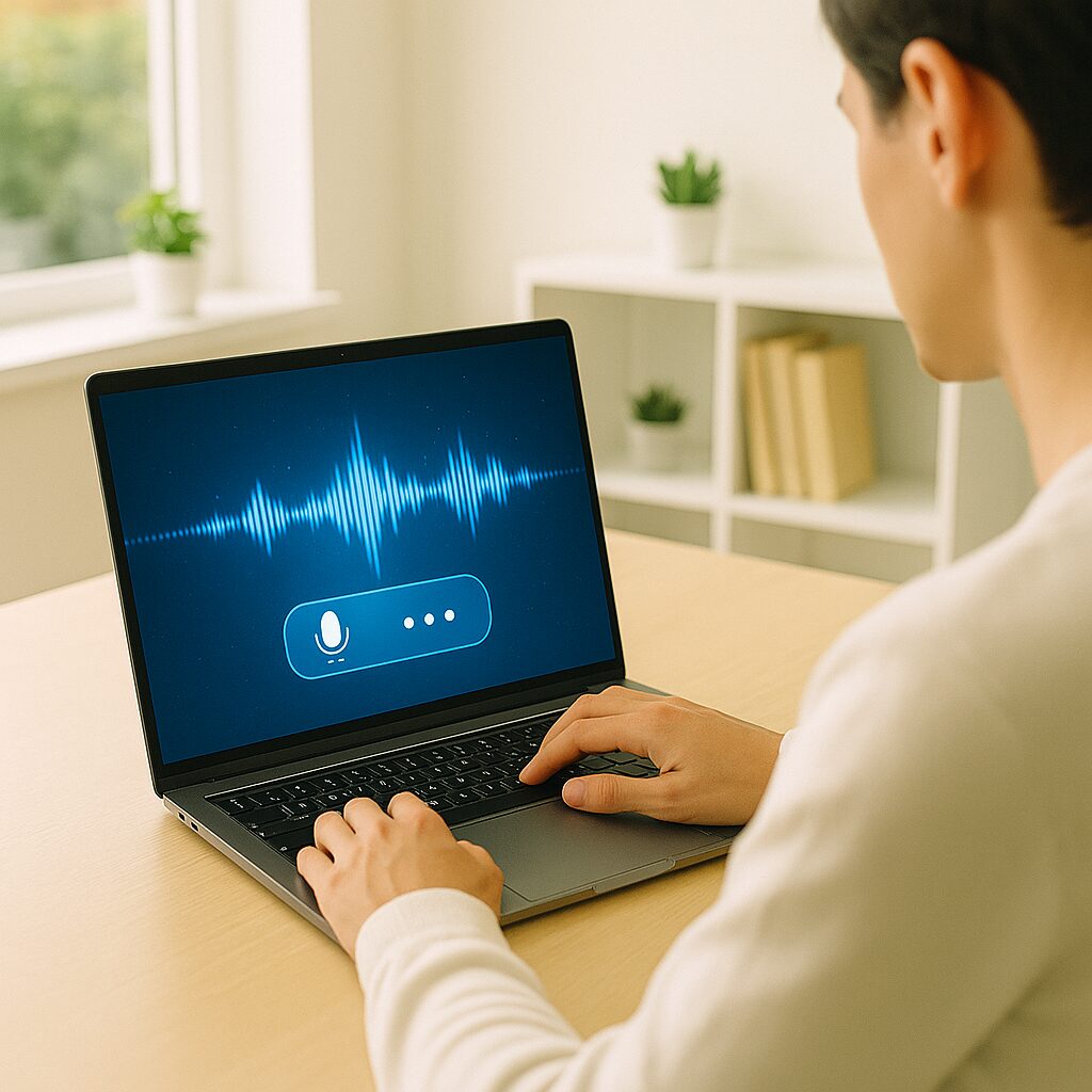 man chatting to bot